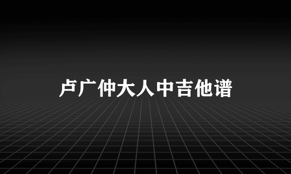 卢广仲大人中吉他谱