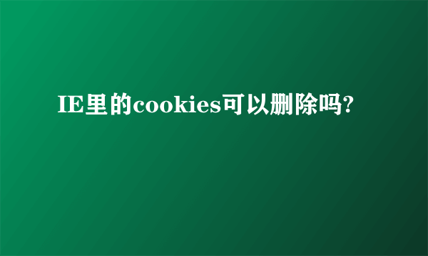 IE里的cookies可以删除吗?