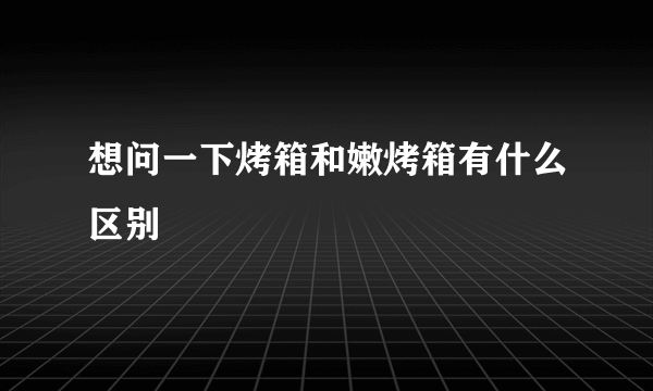 想问一下烤箱和嫩烤箱有什么区别