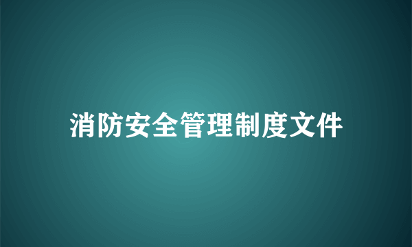 消防安全管理制度文件