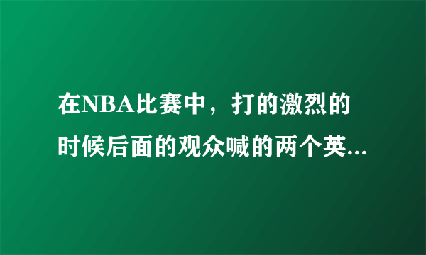 在NBA比赛中，打的激烈的时候后面的观众喊的两个英文字是什么啊？啥意思？怎么写？