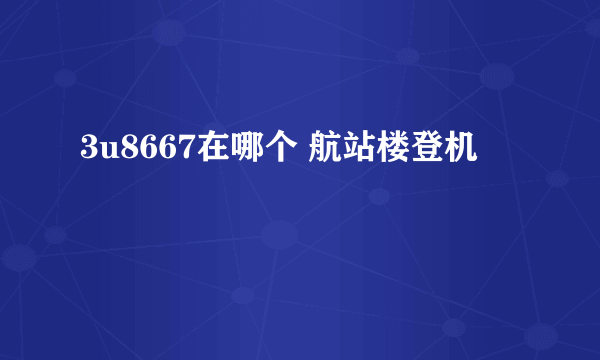 3u8667在哪个 航站楼登机