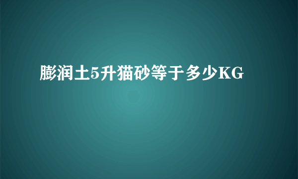 膨润土5升猫砂等于多少KG