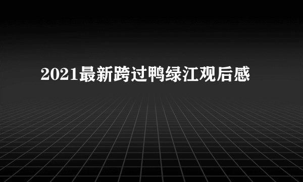 2021最新跨过鸭绿江观后感