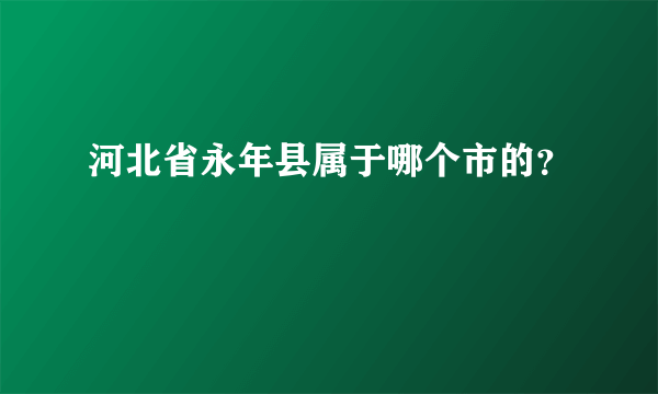 河北省永年县属于哪个市的？