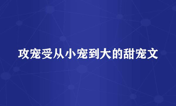 攻宠受从小宠到大的甜宠文