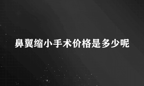 鼻翼缩小手术价格是多少呢