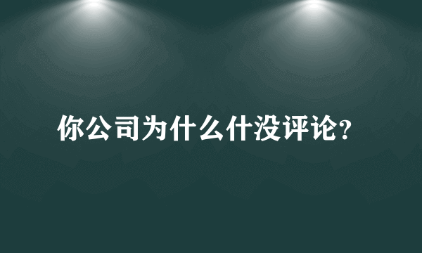 你公司为什么什没评论？