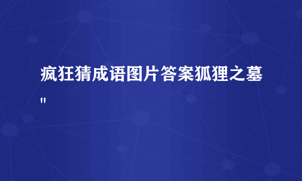 疯狂猜成语图片答案狐狸之墓