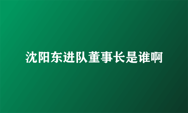 沈阳东进队董事长是谁啊