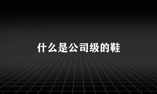 什么是公司级的鞋