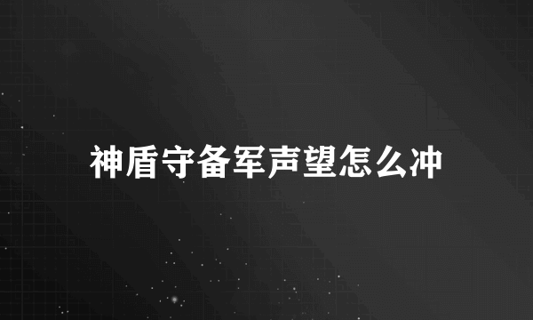 神盾守备军声望怎么冲