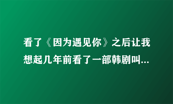 看了《因为遇见你》之后让我想起几年前看了一部韩剧叫《我爱张宝利》