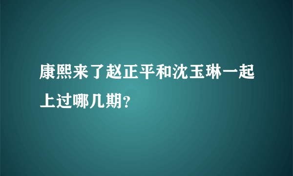 康熙来了赵正平和沈玉琳一起上过哪几期？