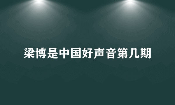 梁博是中国好声音第几期