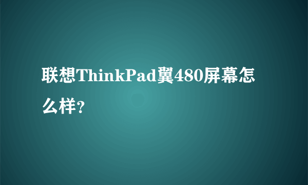 联想ThinkPad翼480屏幕怎么样？