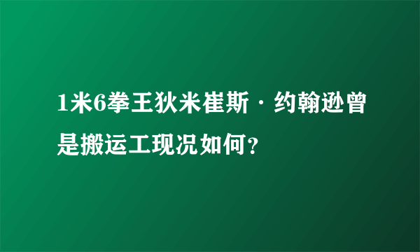 1米6拳王狄米崔斯·约翰逊曾是搬运工现况如何？