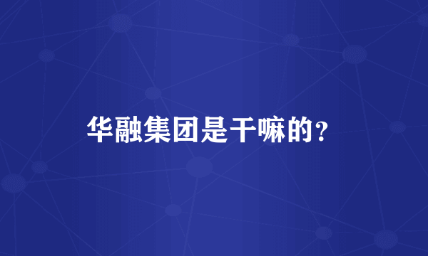 华融集团是干嘛的？