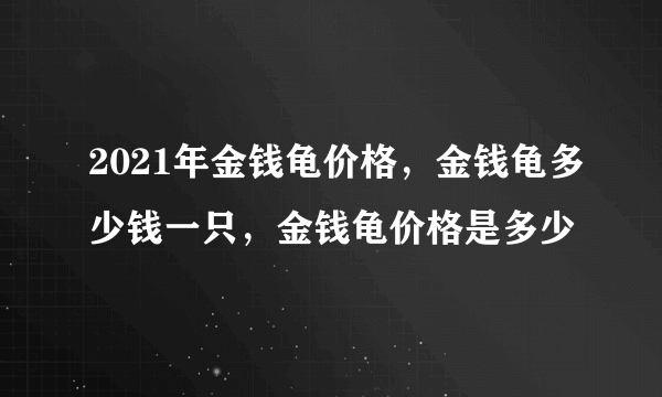 2021年金钱龟价格，金钱龟多少钱一只，金钱龟价格是多少