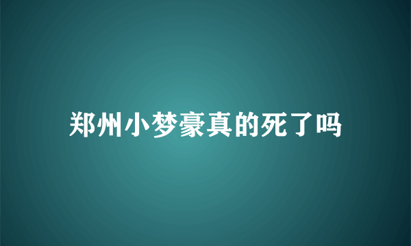 郑州小梦豪真的死了吗