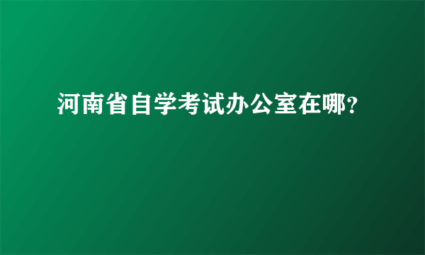 河南省自学考试办公室在哪？