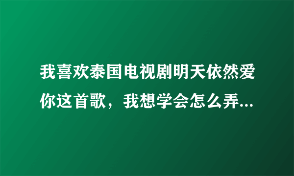 我喜欢泰国电视剧明天依然爱你这首歌，我想学会怎么弄到歌词？大神们帮帮忙