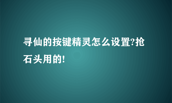 寻仙的按键精灵怎么设置?抢石头用的!