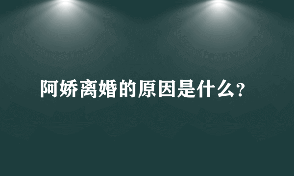 阿娇离婚的原因是什么？