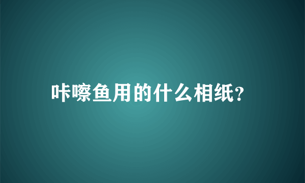 咔嚓鱼用的什么相纸？