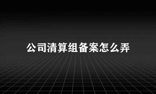 公司清算组备案怎么弄