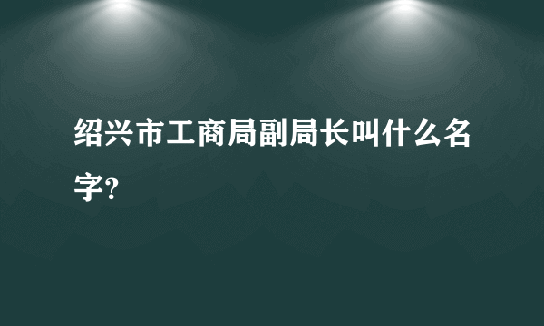 绍兴市工商局副局长叫什么名字？