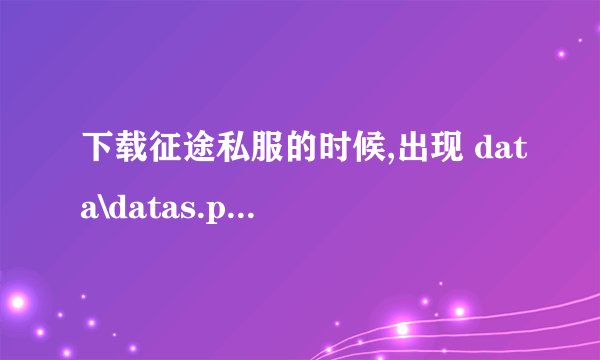 下载征途私服的时候,出现 data\datas.pak 文件损坏或丢失,请重新更新客户端``该怎么办?