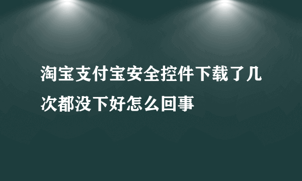 淘宝支付宝安全控件下载了几次都没下好怎么回事