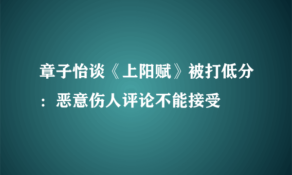 章子怡谈《上阳赋》被打低分：恶意伤人评论不能接受