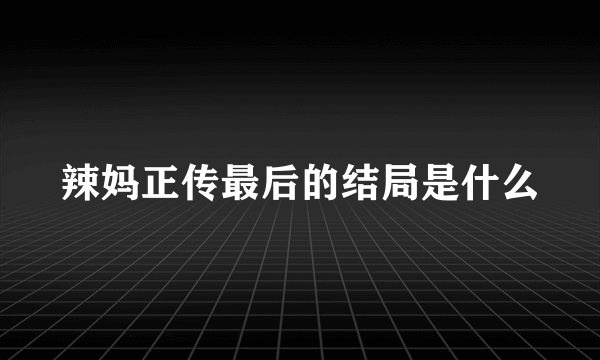 辣妈正传最后的结局是什么