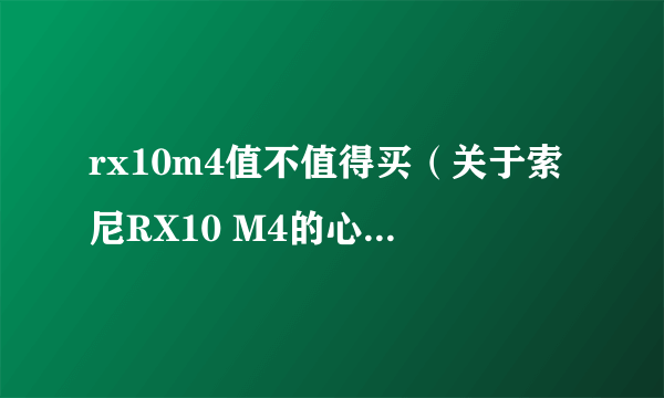 rx10m4值不值得买（关于索尼RX10 M4的心得与吐槽）