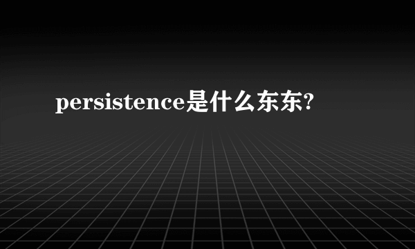 persistence是什么东东?