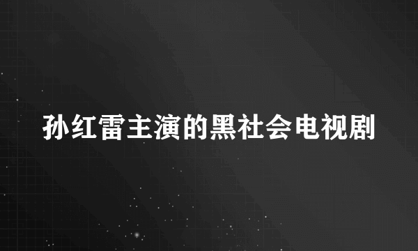 孙红雷主演的黑社会电视剧