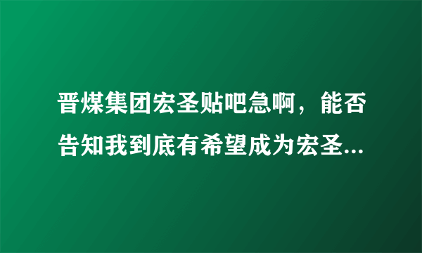 晋煤集团宏圣贴吧急啊，能否告知我到底有希望成为宏圣公司的员工呢，QQ911522873