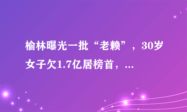 榆林曝光一批“老赖”，30岁女子欠1.7亿居榜首，这样的老赖该怎么处理？