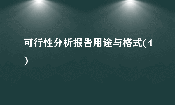 可行性分析报告用途与格式(4)