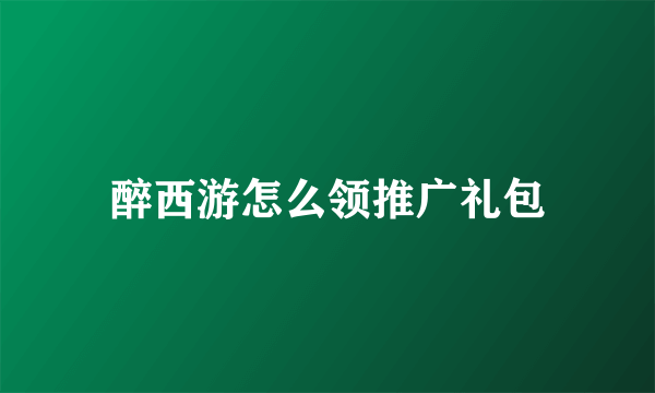 醉西游怎么领推广礼包