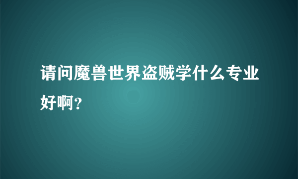 请问魔兽世界盗贼学什么专业好啊？