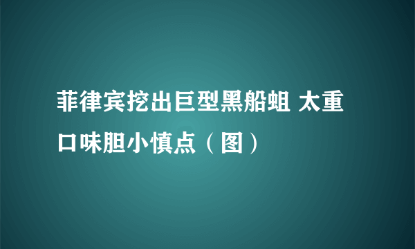 菲律宾挖出巨型黑船蛆 太重口味胆小慎点（图）