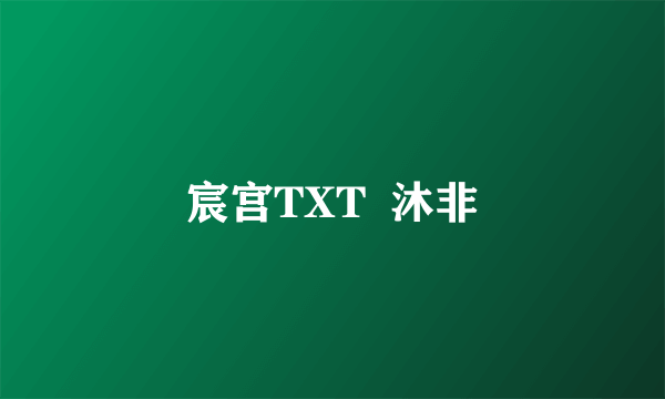 宸宫TXT  沐非