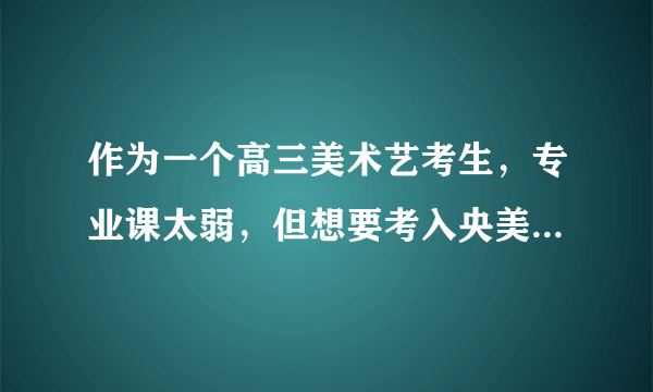 作为一个高三美术艺考生，专业课太弱，但想要考入央美，要怎么提升成绩啊？