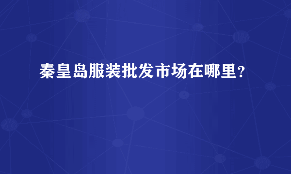 秦皇岛服装批发市场在哪里？