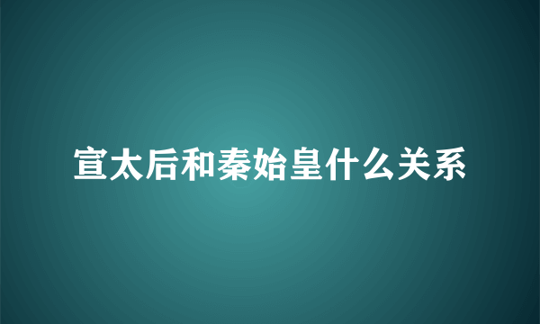 宣太后和秦始皇什么关系