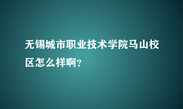 无锡城市职业技术学院马山校区怎么样啊？