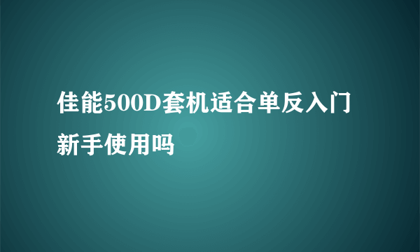 佳能500D套机适合单反入门新手使用吗